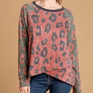 Cheetah Print Raglan Top